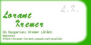 lorant kremer business card