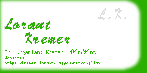 lorant kremer business card